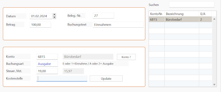 Kasse, Kostenstelle