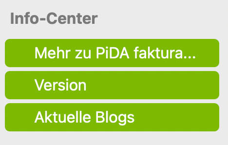 Button im Startbildschirm von PiDA faktura